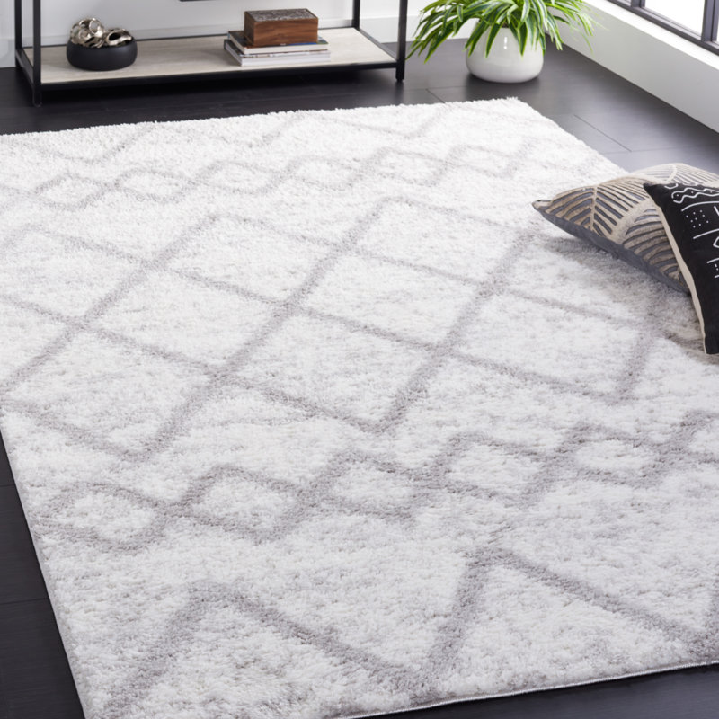 Tapis ivoire / gris Blagota, Rectangle 8 pi x 10 pi