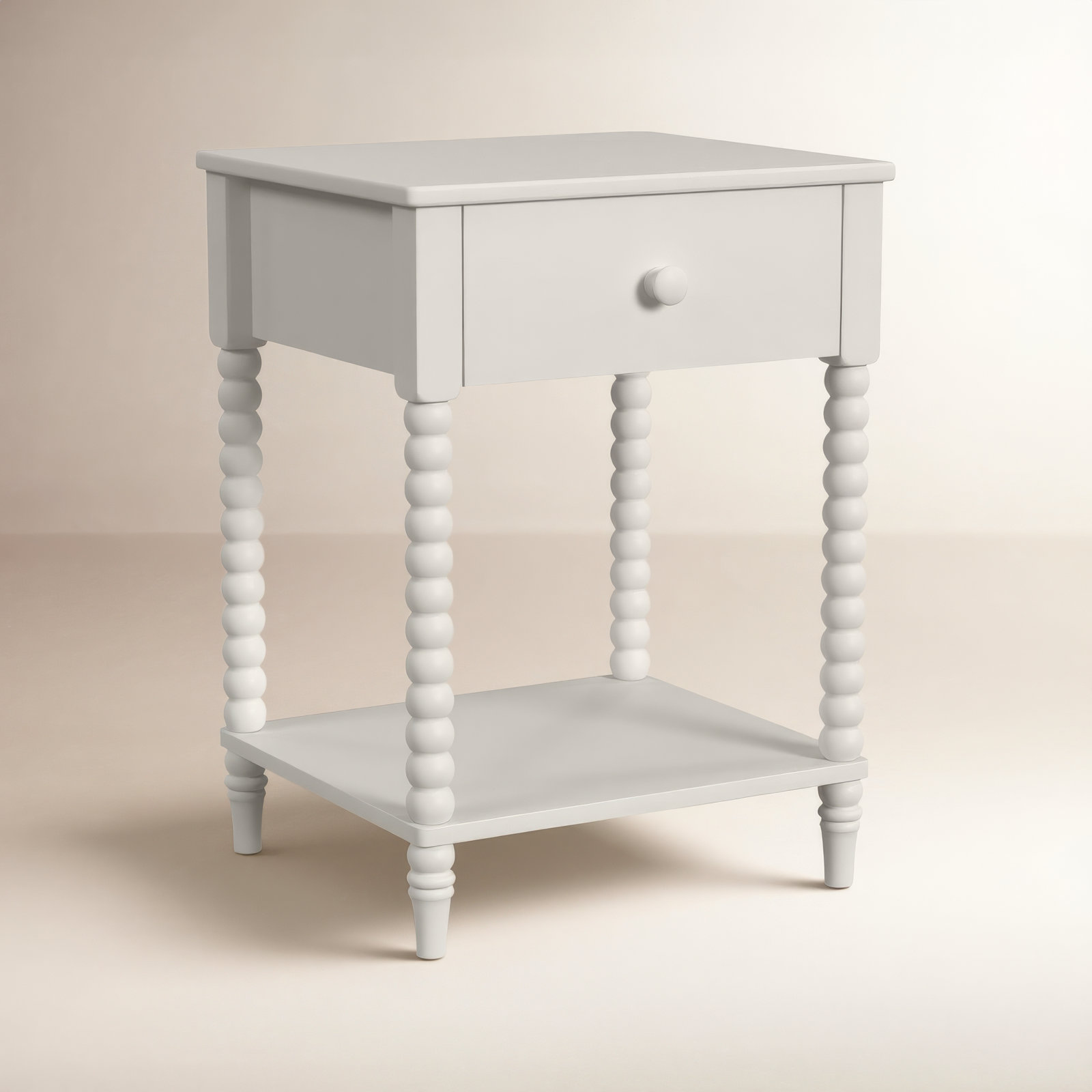 Benbrook 1-Drawer Mahogany Nightstand, White