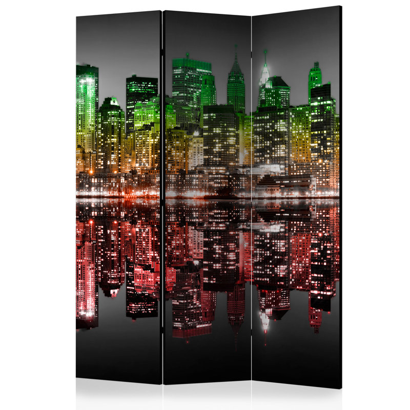Hairl 135cm W x 172cm H 3 - Panel Solid Wood Folding Room Divider