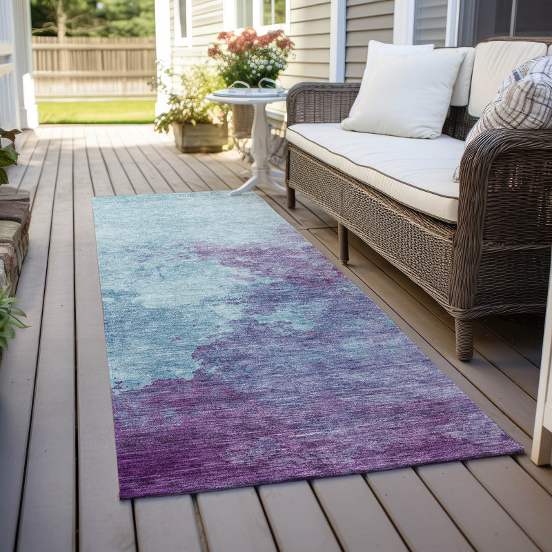 Machine Washable Indoor/Outdoor Cicel ACN1138 Sky, Runner 2'3" x 7'6"
