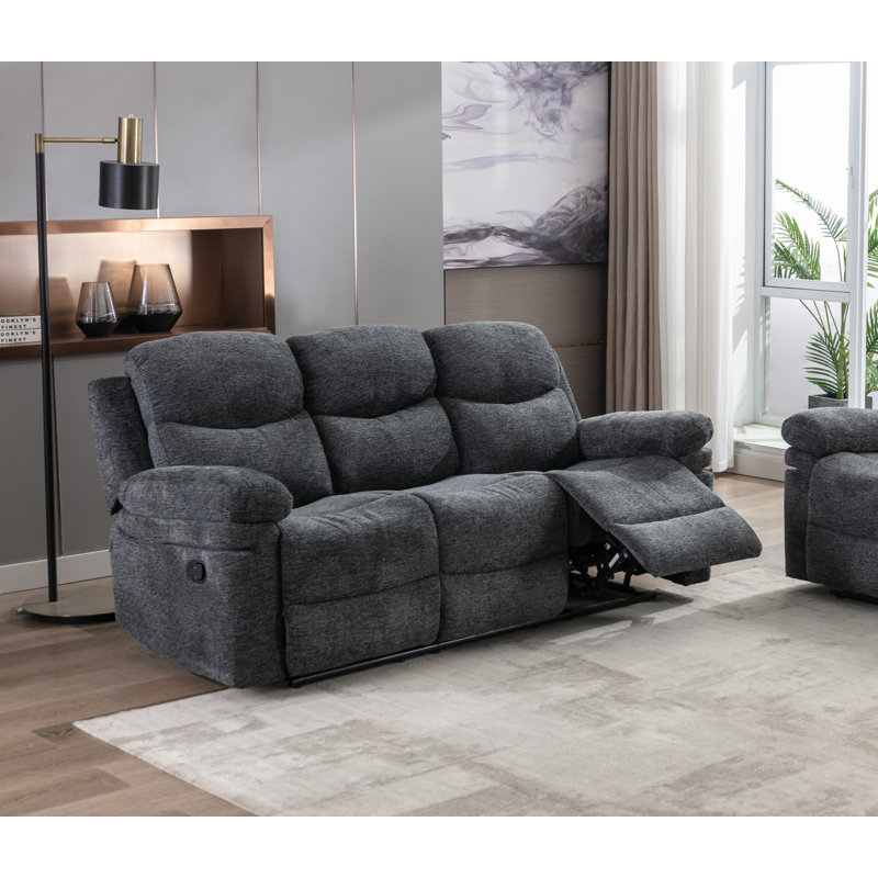 Canapé inclinable en tissu en chenille de 81,5 po Jozeph, Grey