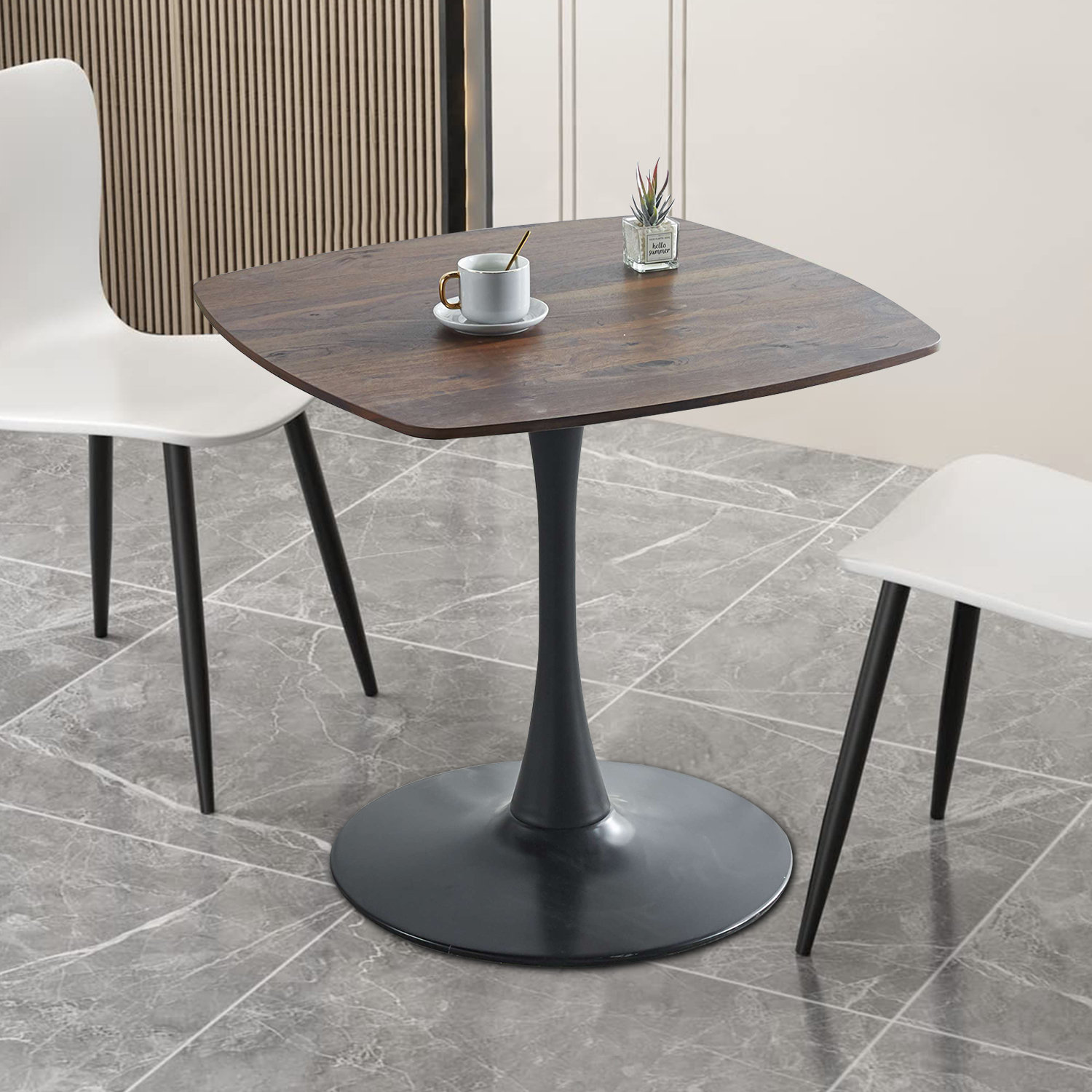 Wrought Studio Vintage Style Dining Table with Metal Leg and Wooden Top