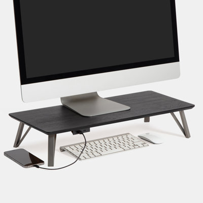 Lameek Wood Monitor Stand With USB Port