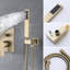 Système de douche avec pomme de pluie de 12 po, portatif, fixation murale, disque en céramique, style équilibré, or brossé moderne-124241802