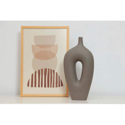 Élégant vase en céramique, couleur vison, 7,9 x 3,1 x 15,7 pouces | 100% céramique de haute qualité | Idéal pour la décoration intérieure, les centres de table et les arrangements floraux, ajoute une touche de sophistication à tout espace