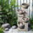 Rustic Stacked Pots Outdoor Fountain With LED Light – Stone And Jar Cascading Water Feature For Garden Or Patio