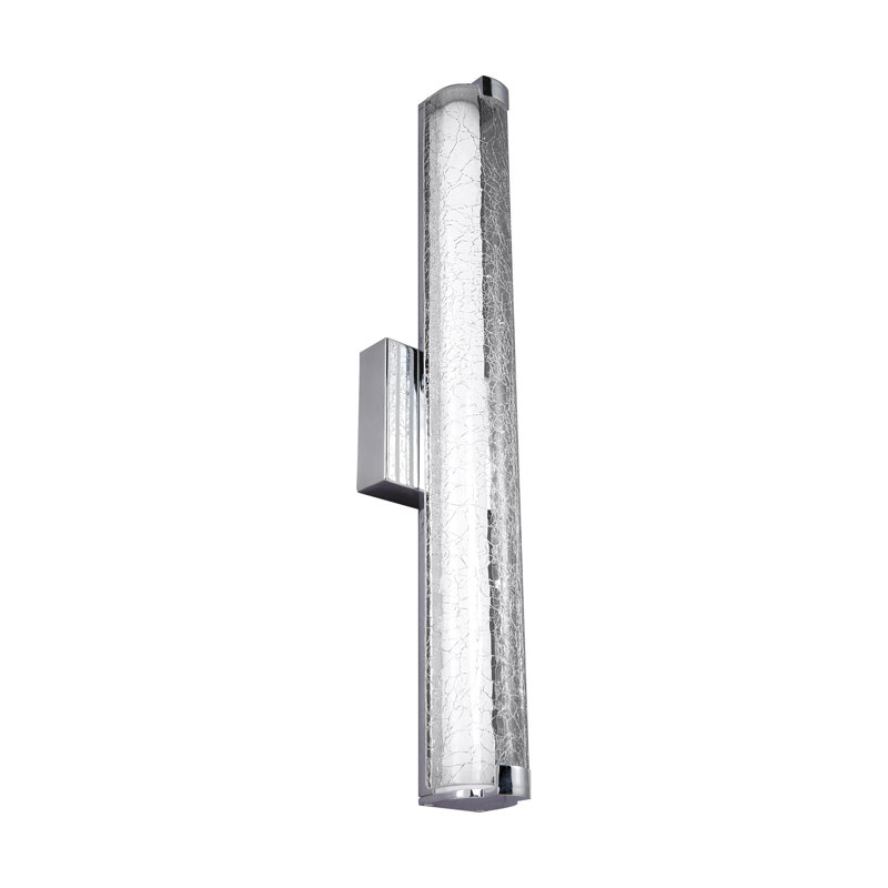 Chrishiya 24" Crackle Glass LED Vanity from, Chrome