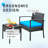 Adaleine 2-Person Patio Bistro Rattan Chair & Table Set with Cushions-1447022668