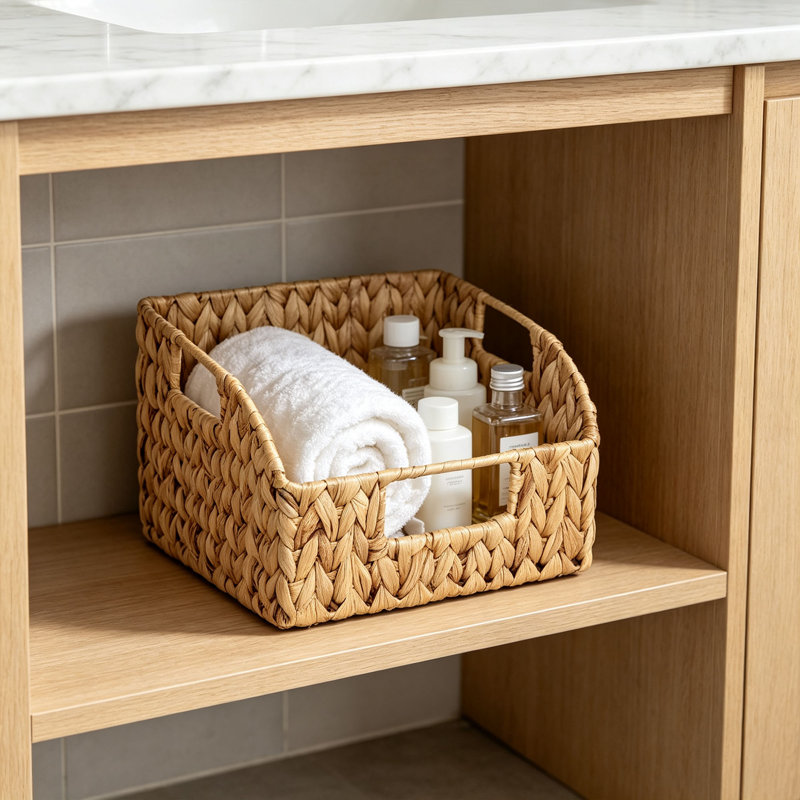 Ensemble de 2 paniers de rangement Water Hyacinth Pantry