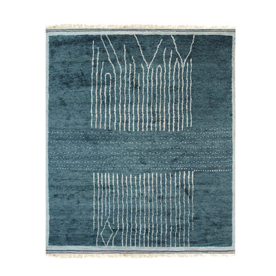 Freya Moroccan Green Hand Knotted Wool Area Rug