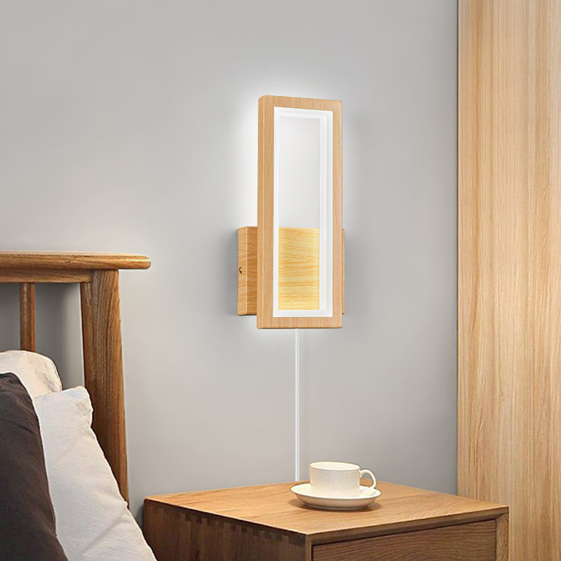 Modern Plug in Wall sconces 18W Indoor LED Simple Wall Fixture 6000K Rectangle Vanity Wall Lights for Living Room Bedroom Hallway Stairs