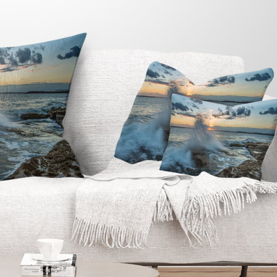 Sunset at Sydney Seashore - Sea & Shore Printed Pillow