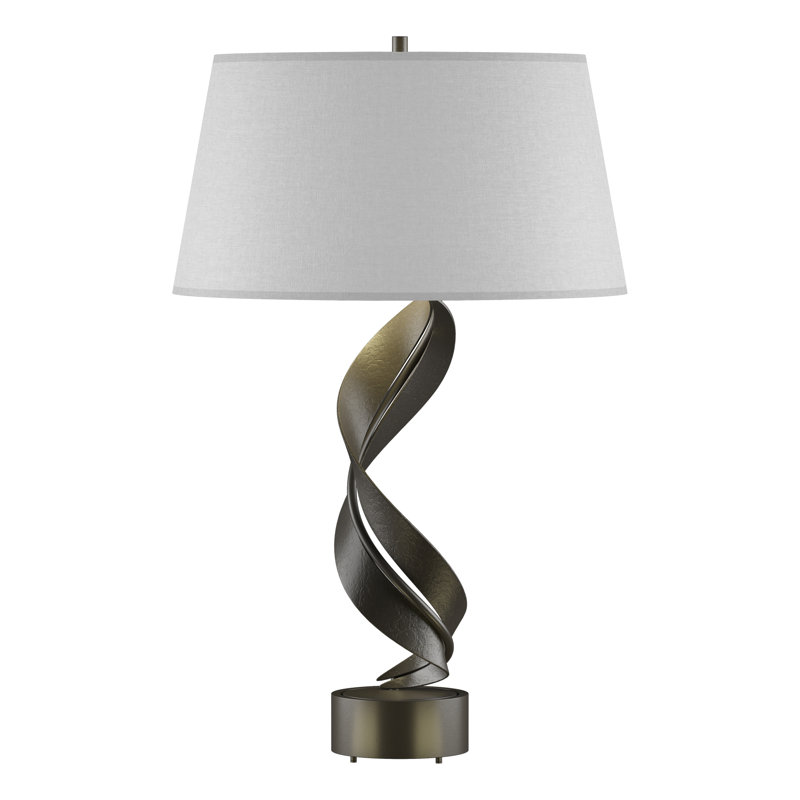 Folio 25.1" Table Lamp, Natural Anna, Dark Smoke