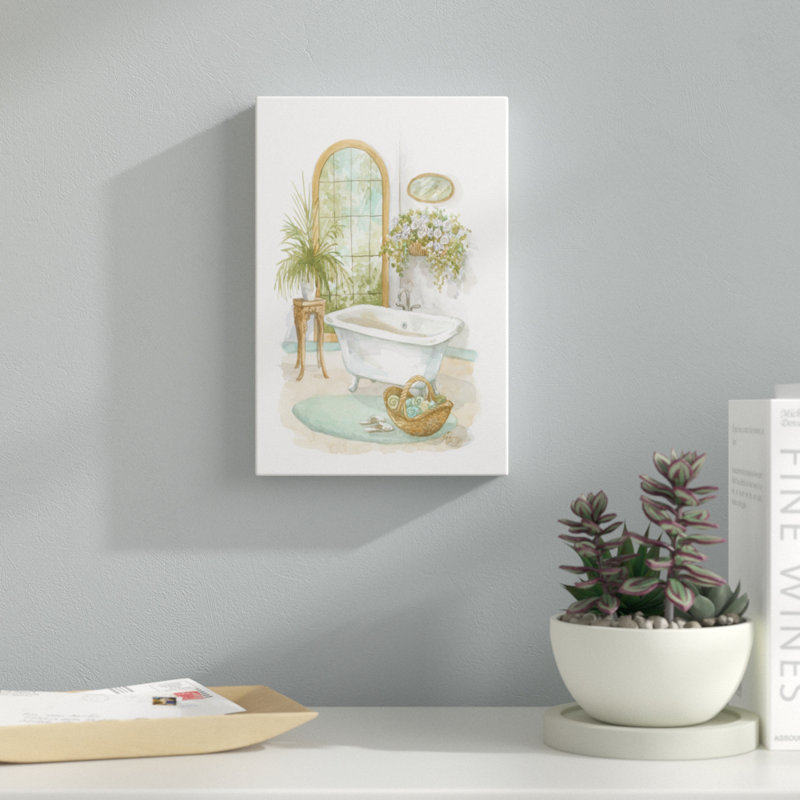 Bath In Spa II by Jerianne Van Dijk - Painting, 30cm H x 20cm W, Wrapped Canvas