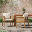Ensemble de 2 chaises de jardin en bois avec coussin, pour terrasse ou piscine.