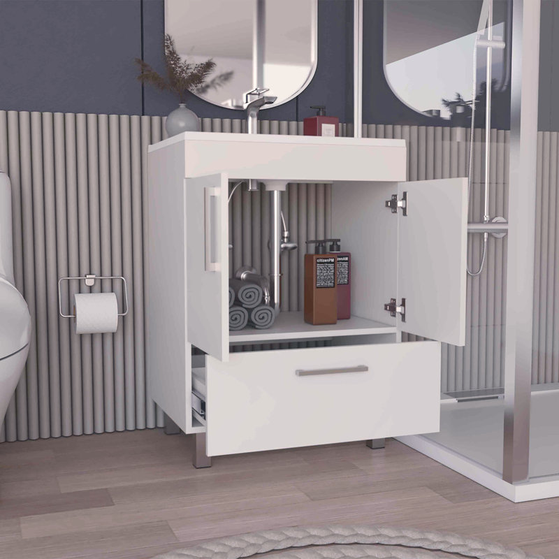 Single Bathroom Vanity Mayorca, Bathroom, White
