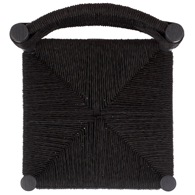 Romona Rattan Weaving Outdoor Barstool, Black