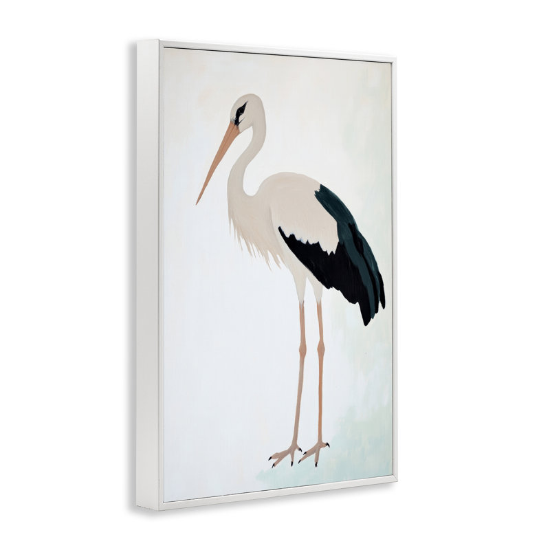 Giclée minimaliste de cigogne minimaliste, design par Sissi et Seb, H 18 po x l 12 po