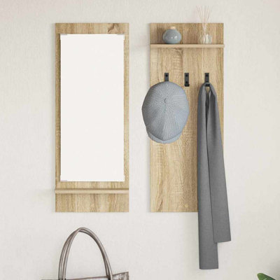Wall-Mounted Coat Rack With Shelf 70 X 10 X 90 Cm