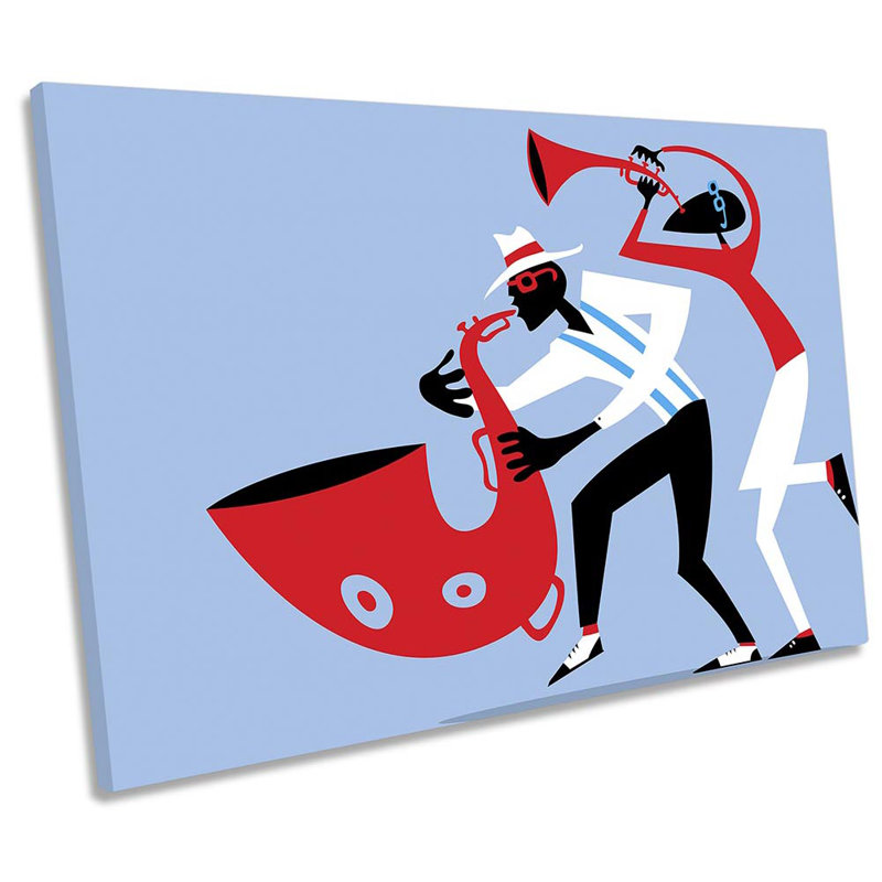 Jazz Band Music - Wrapped Canvas Painting, 30.5cm H x 45.7cm W