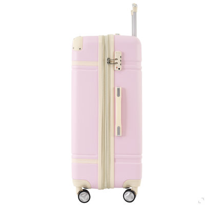 Ensembles de valises rigides avec sacs Valise légère à roulettes doubles avec verrou TSA, valise rétro simple 28 po
