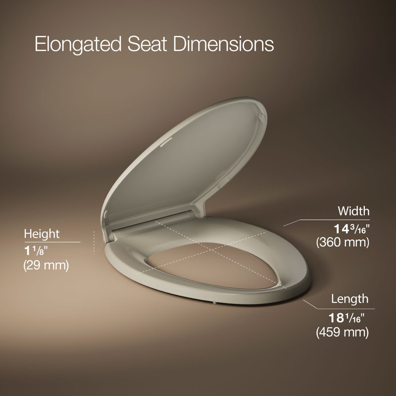Glenbury Elongated Toilet Seat, Sandbar, Ready Latch