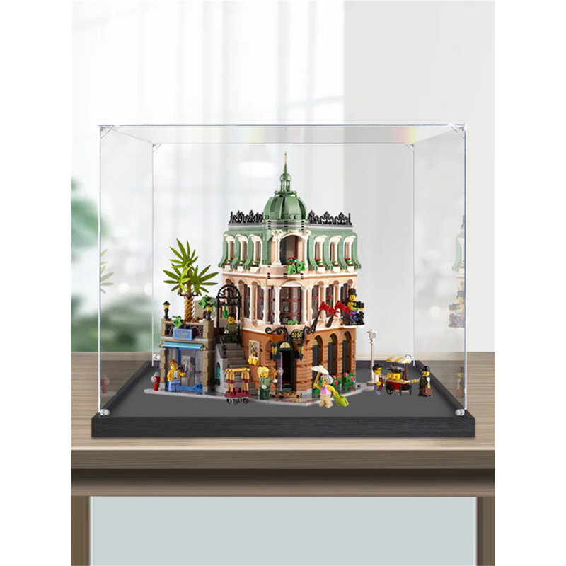 Plastic Decorative Box, 13.78" H x 11.81" W x 11.81" D, Black/Clear