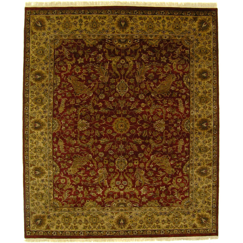 Moghul hand-knotted New Zealand Wool Red/Gold Area Rug, 12'X15'