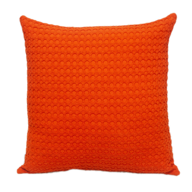 Coussin décoratif 20 "en coton orange avec texture