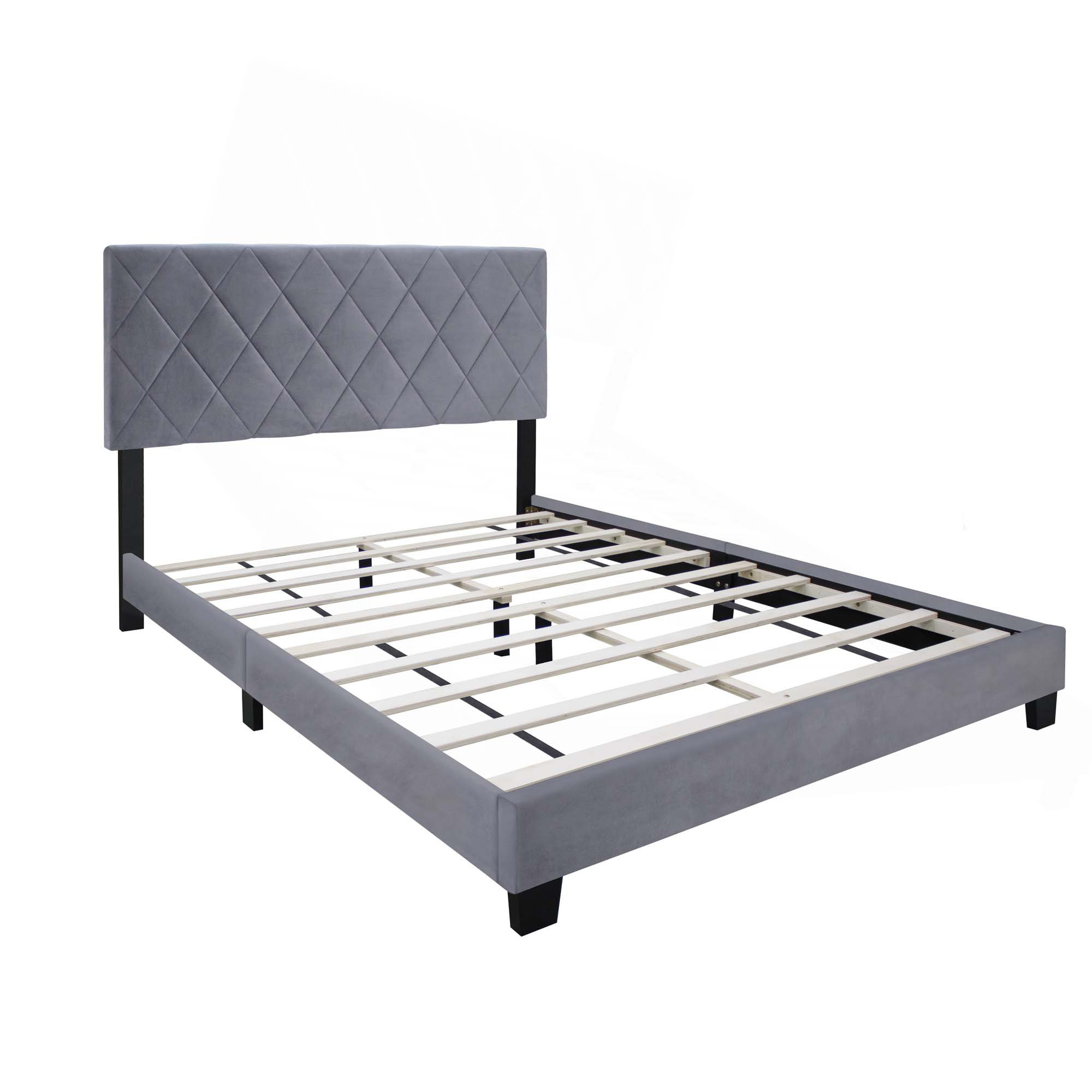 Ebern Designs Queen Size Adjustable Upholstered Bed Frame Stain ...
