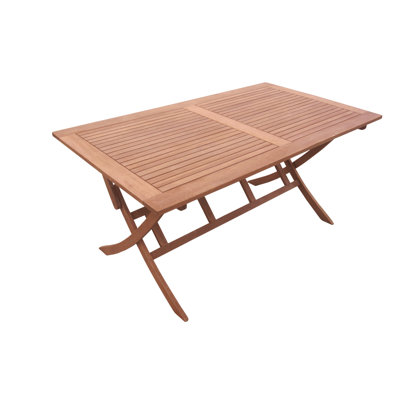 Adabpreet Rectangular Eucalyptus Outdoor Dining Table , 160cm cm W 90cm cm D