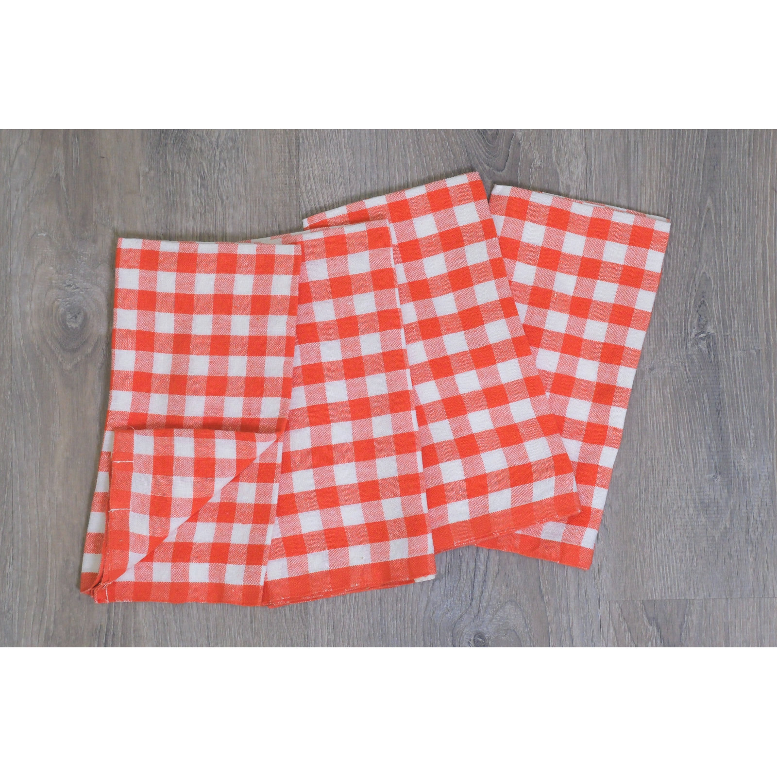 Alessandro Linen Gingham Napkin, Clementine