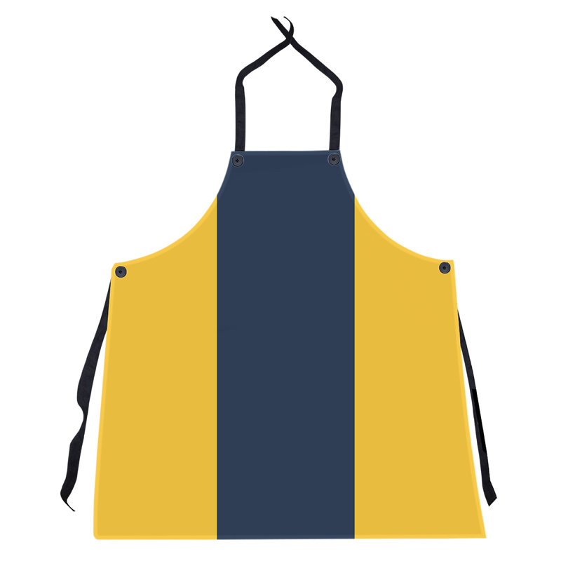 No Pattern Bib Apron, Yellow/Midnight Blue