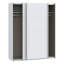 Modern Wardrobe with 2 Sliding Doors, Engineered Wood, White-1697367254-1693722088