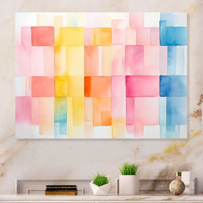 Paster Color Cubes Patterns III - Art mural géométrique en métal MT137620