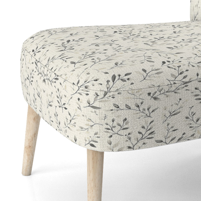 Chaise rembourrée Floral, Chaise d'appoint sans accoudoirs