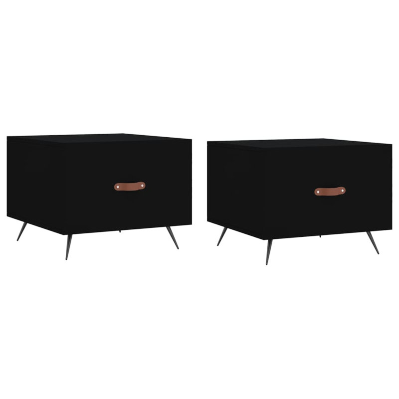 Four Leg Coffee Table with Storage, black