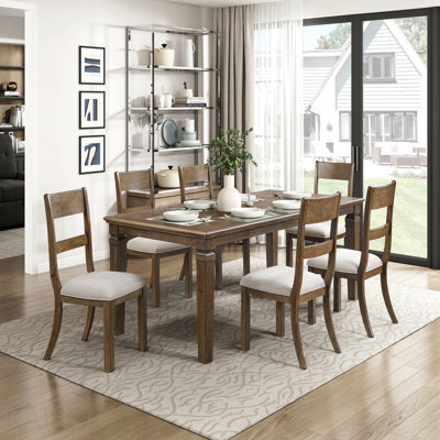 Contemporary 5pc Dining Set Extendable Table Chairs Set Light Brown Finish Durable Classic Dining Furniture