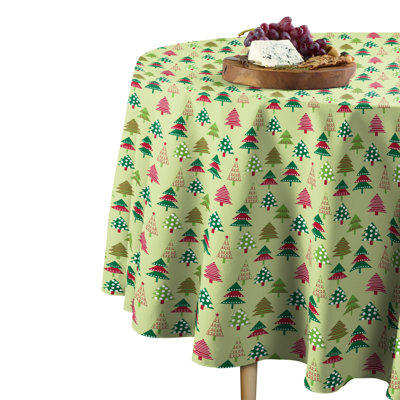 Chayson Geometric Round Christmas Tablecloth