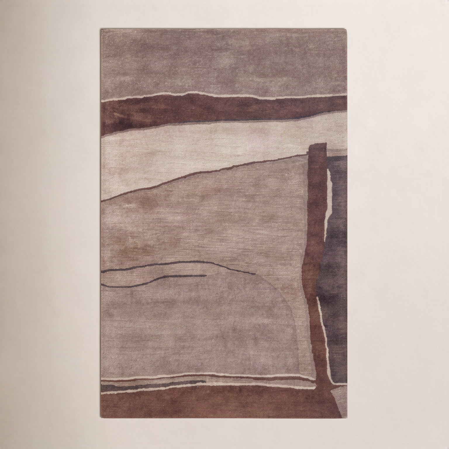 Roseburg Hand-Tufted Abstract Wool Rug, Rectangle 3' x 5'