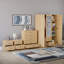 Tayce 4 Piece Bedroom Set (2 Drawer Bedside Chest X2, 5 Drawer Chest, 3 Door 2 Drawer Mirrored Wardrobe)-1050762009