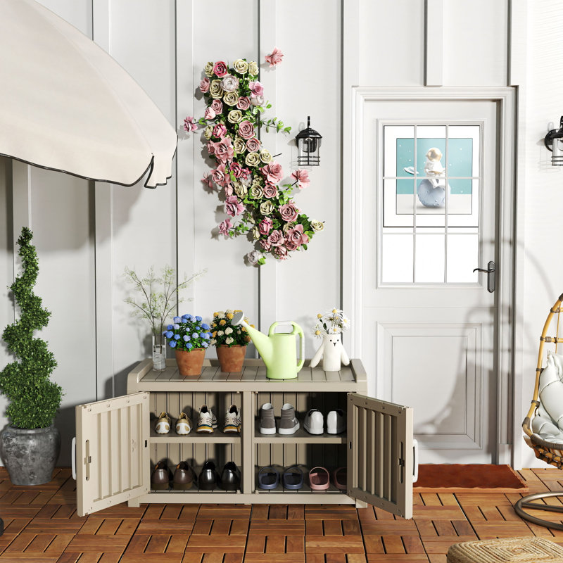 Banc de rangement pour chaussures, Marron clair