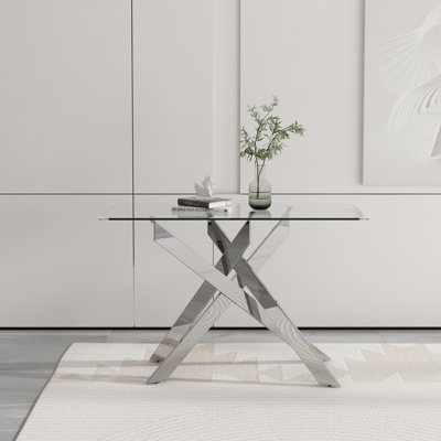Tempered Glass Top Console Table