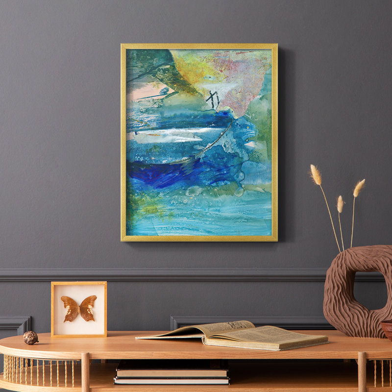 «Spring Winds VII», reproduction encadrée - bois massif, H 28 po x l 22 po, Or