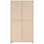 Armoire haute en bois d'ingénierie à 2 portes avec 12 tablettes Coastal Style Grey Driftwood