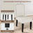 5-Piece 78.7” Dining Table Set with 4 Upholstered Chairs – Industrial Kitchen Table, High Back Dining Chair with Wood Legs for Family Dining-1566750095-1566750089