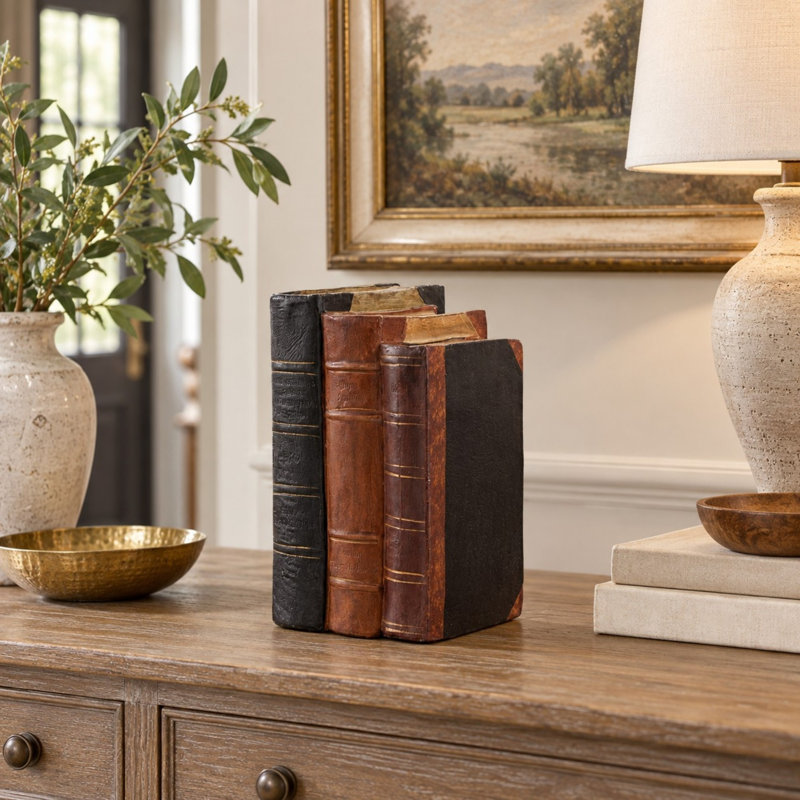Pile de livres décoratives en résine rétro pour étagères, tables basses et foyers