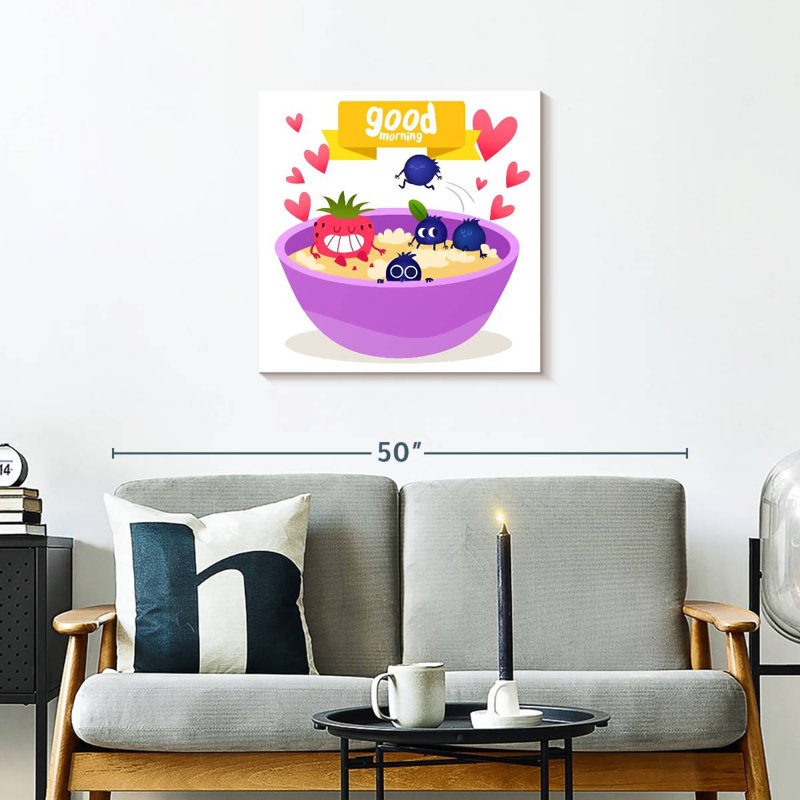 Caricature de petit-déjeuner, H 24 po x l 24 po