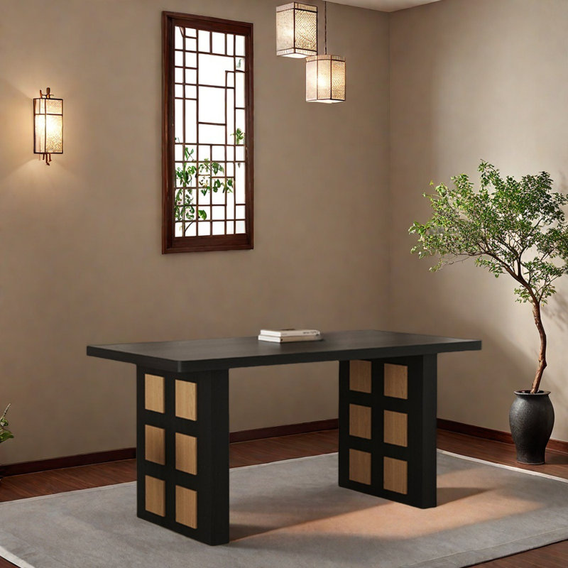 Table de salle à manger simple en bois massif de style français, H 29,52 po x L 70,86 po x l 35,43 po