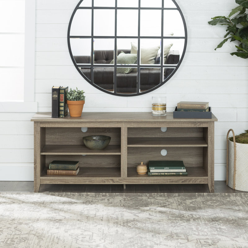 Sunbury Open Storage TV Stand, Driftwood, 58"